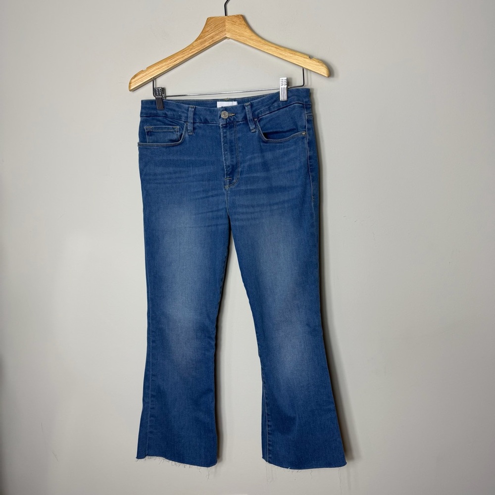 FRAME Denim Jeans Le Crop Mini boot Bootcut Raw hem Size 32 - Picture 4 of 11